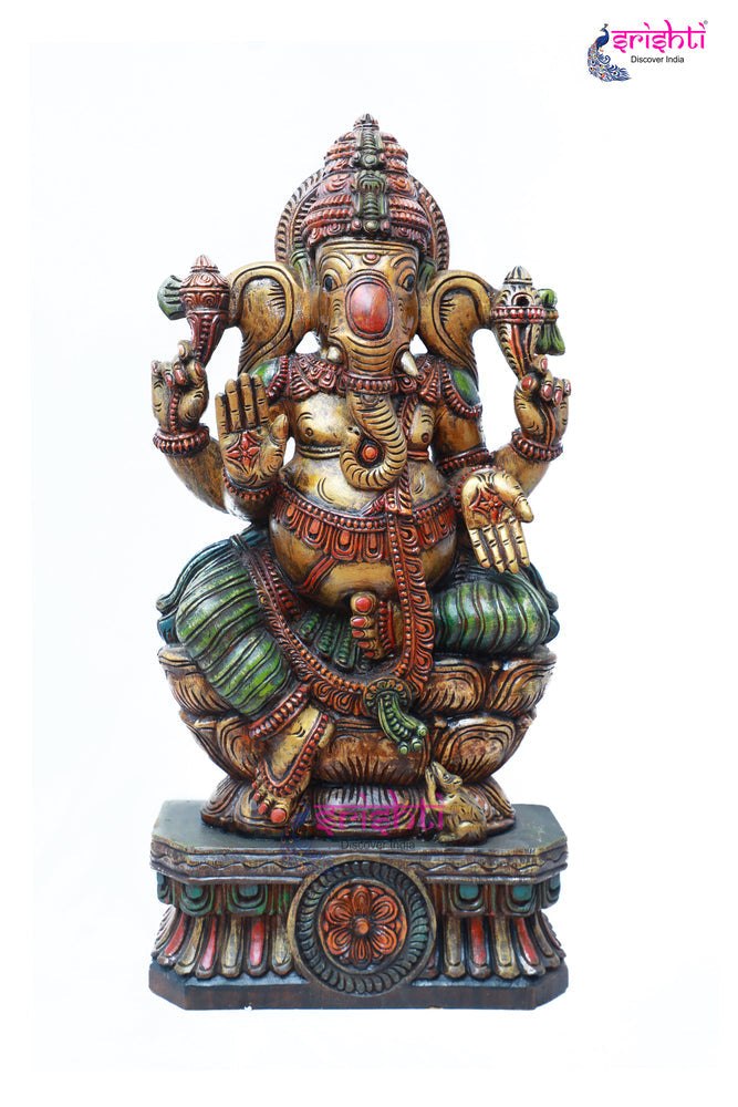 ISFWH-Wooden Ganesha-37 Inches (SDWH0100)