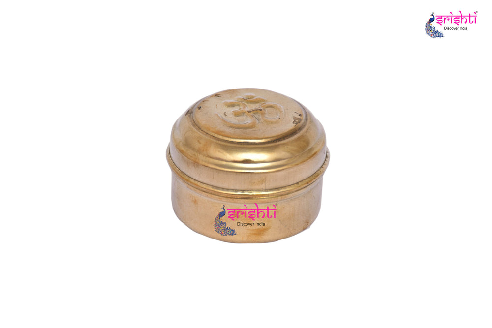 SIKB-Brass Kumkum Container-1.5 Inches (ISKKB0027)