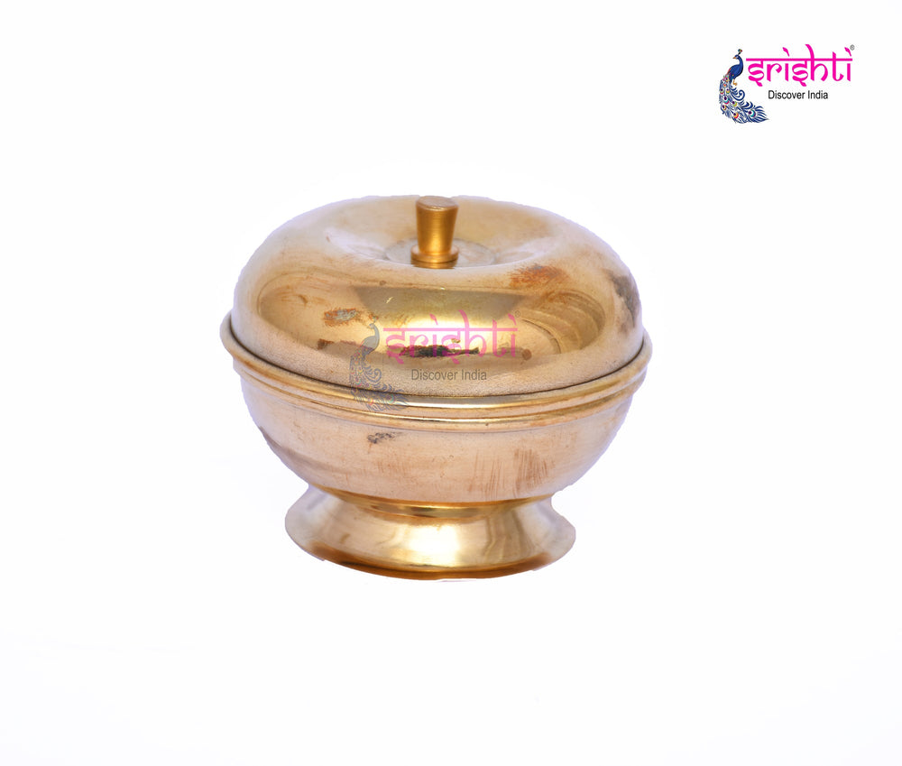 SIKB-Brass Kumkum Container-2 Inches (ISKKB0028)