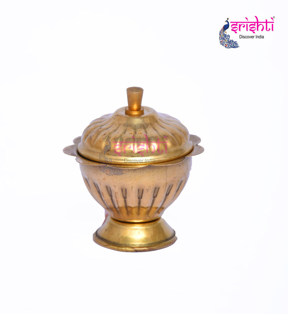 SIKB-Brass Kumkum Container-2.5 Inches (ISKKB0030)