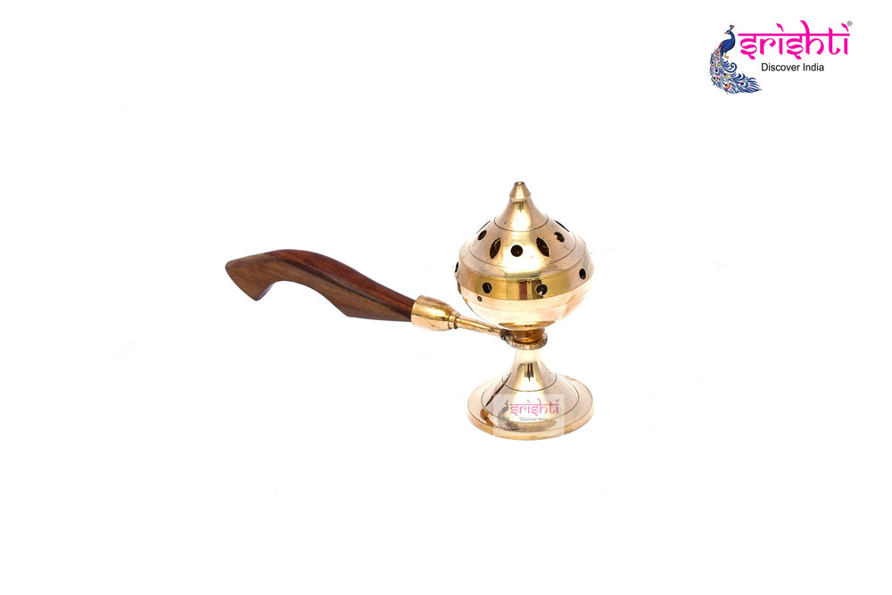 SIKB-Brass Dhoop Stand with Lid-4.6 Inches (ISKKB0077)