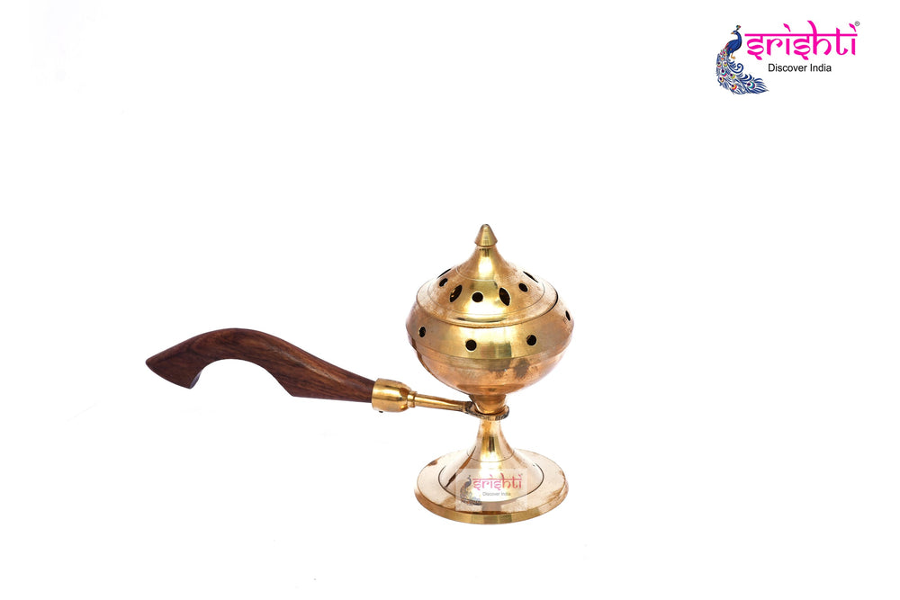 SIKB-Brass Dhoop Stand With Lid-5.5 Inches (ISKKB0078)