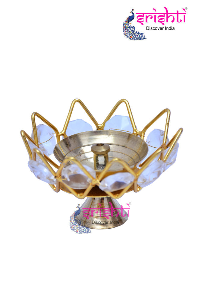 ISKBU-Brass Glass Diya-1.7 Inches (ISMM0061)