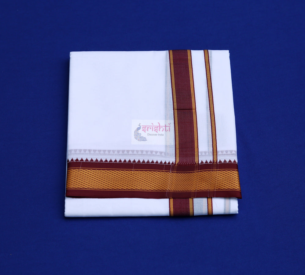 ISCMD-Srishti Mylkan Cotton Dhoti/Veshti-8 Yards (ISPCD006)