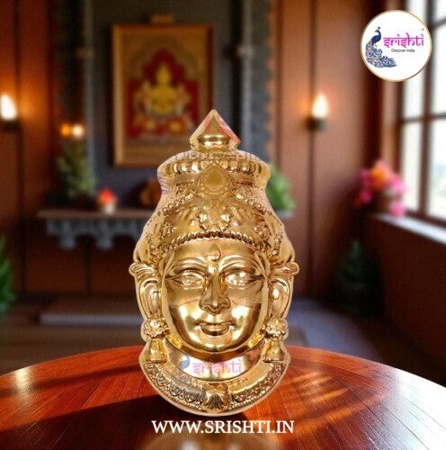 ISVP-Varalakshmi Goddess Face Metal Gold Plated-6.5 Inches