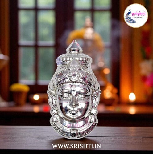 ISVP-Varalakshmi Goddess Face Metal Silver Plated-7 Inches