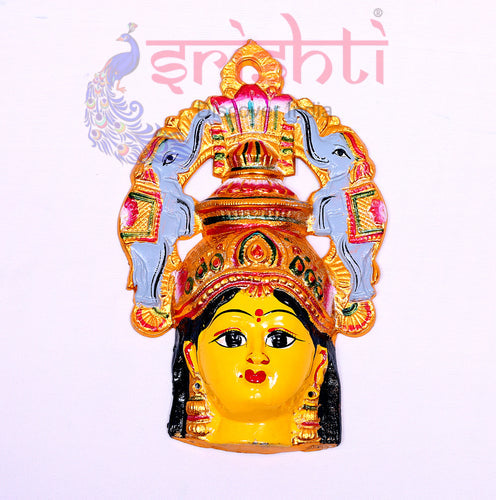 ISMMC-Varalakshmi Goddess Yellow Face with Elephant Crown-11 Inches-M01 (ISMGC008)