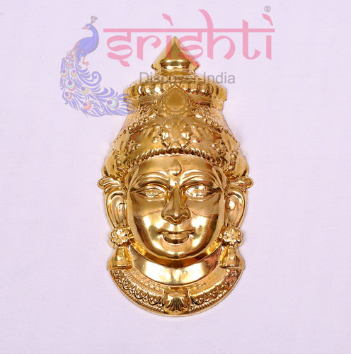 ISMMC-Varalakshmi Goddess Face Metal Gold Plated-7 Inches-M01 (ISMGC012)