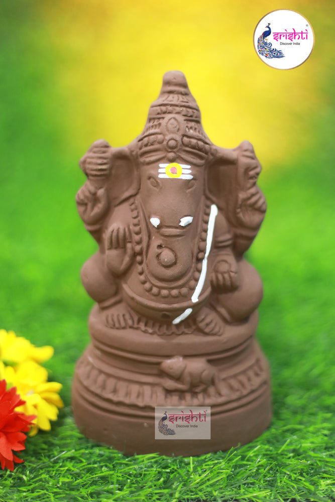 ISMV-Eco-Friendly Clay Ganesha-8 Inches-M02 (ISMC114)