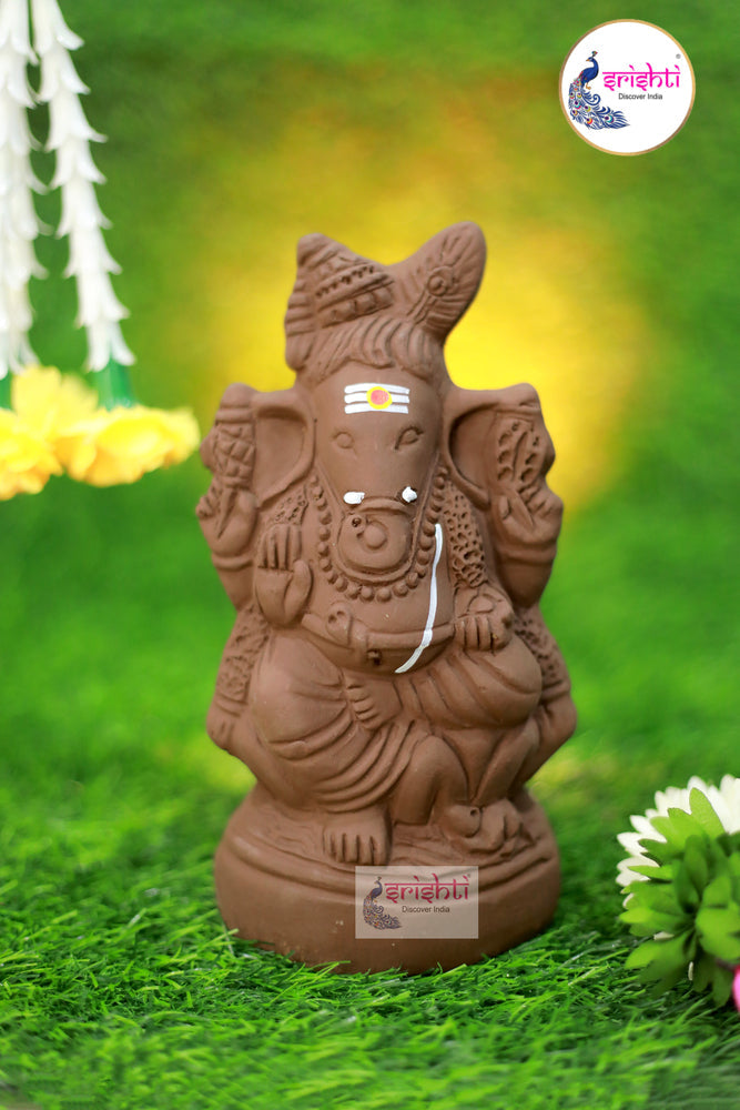 ISMV-Eco-Friendly Clay Ganesha-9 Inches-M03 (ISMC118)