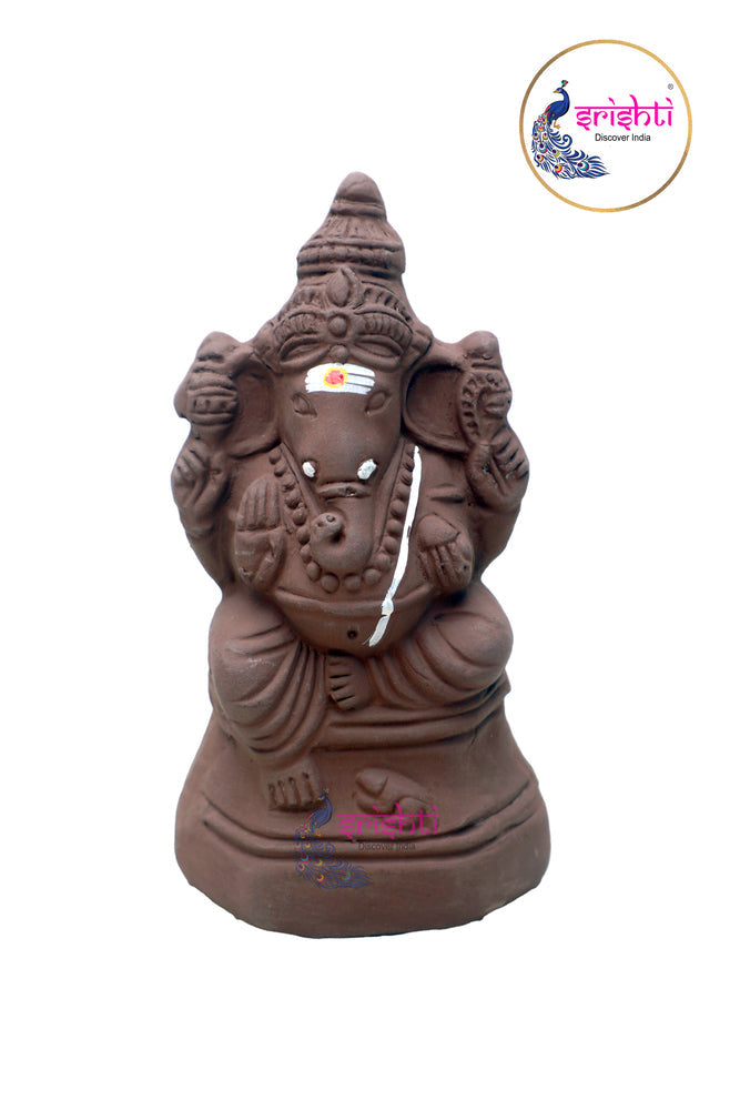ISMV-Eco-Friendly Clay Ganesha-8 Inches-M04 (ISMC123)