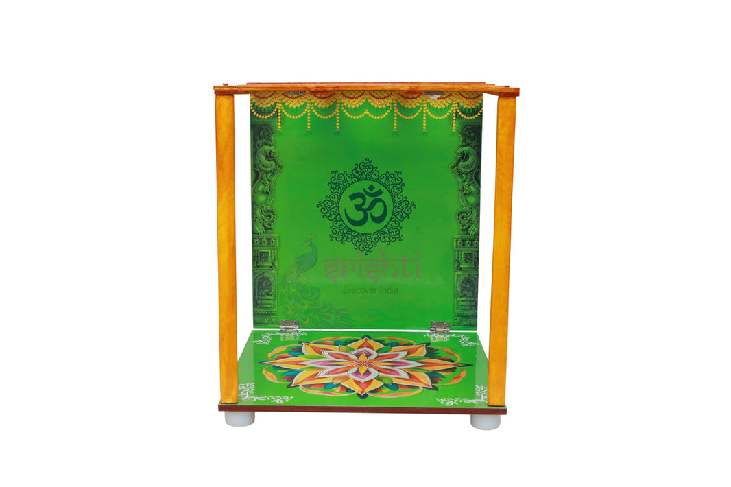 SWPU-Wooden Palavelli Set with Om-Green-12 X 14.5 Inches (ISPGI009)