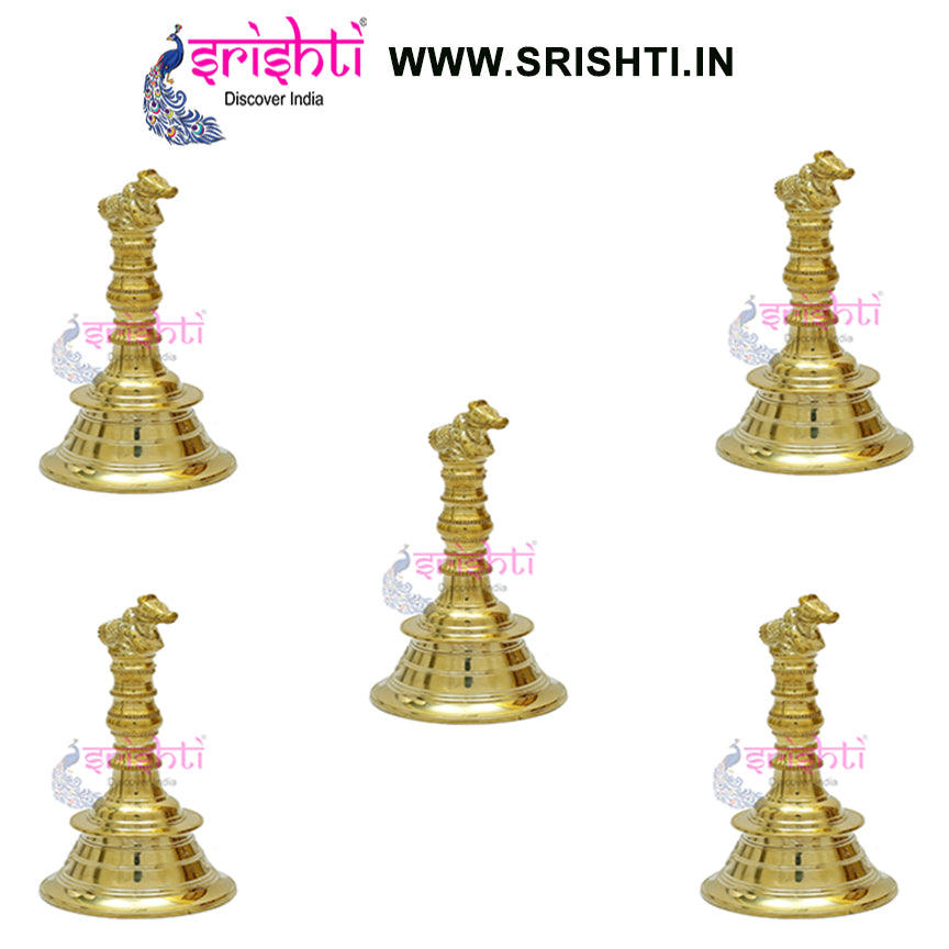 SIKB-Brass Nandhi Bell-4 Inches-(Pack of 5)