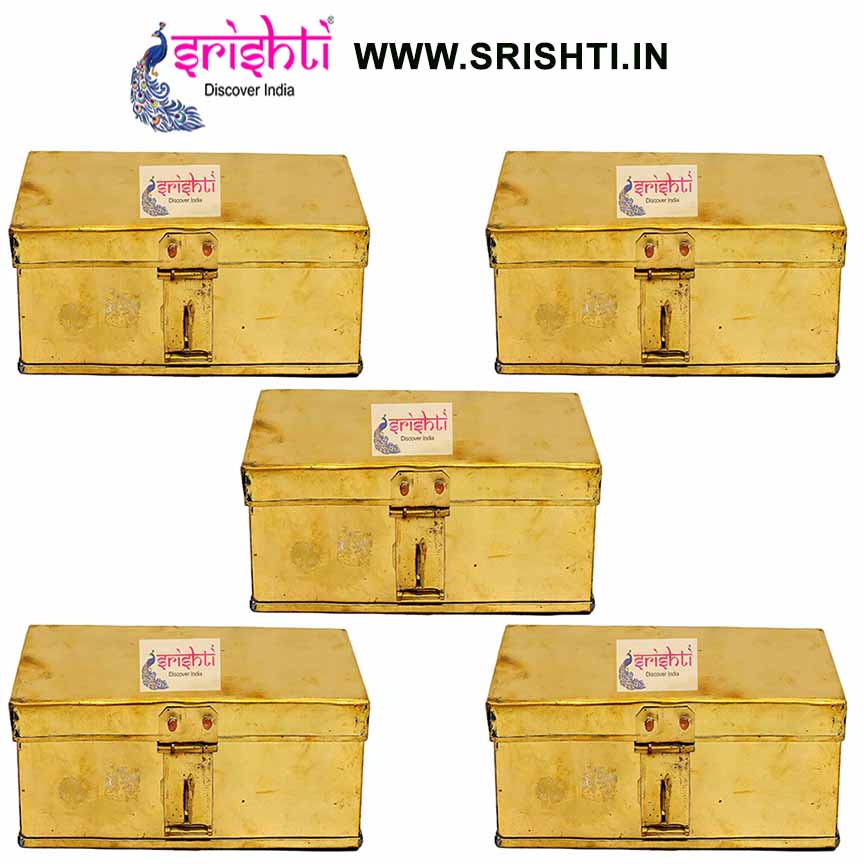SIKB-Brass Pooja Box-BB3-(Pack of 5)