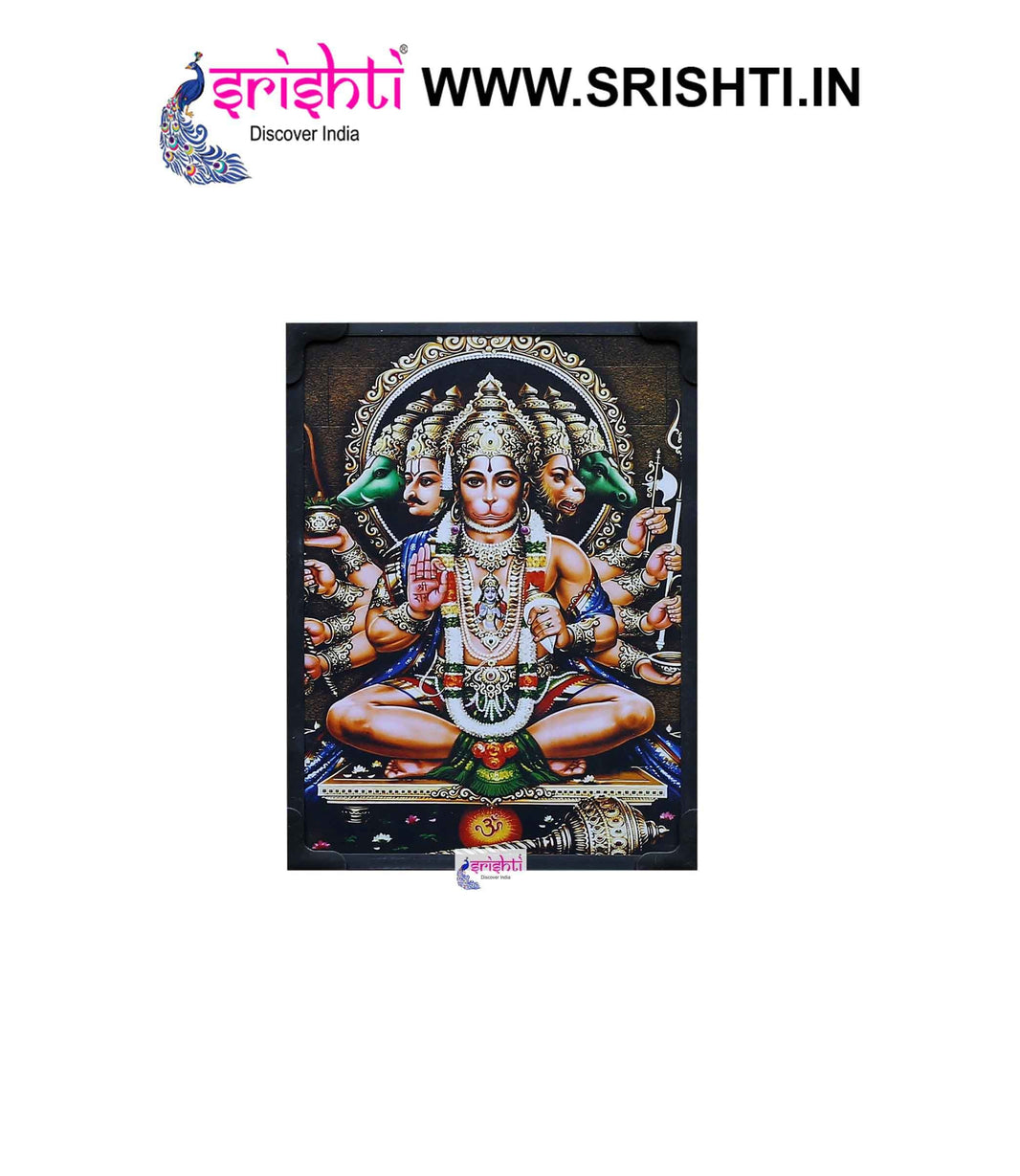 SIPF-Panchamuga Hanuman Laminated Photo 6 X 8 Inches