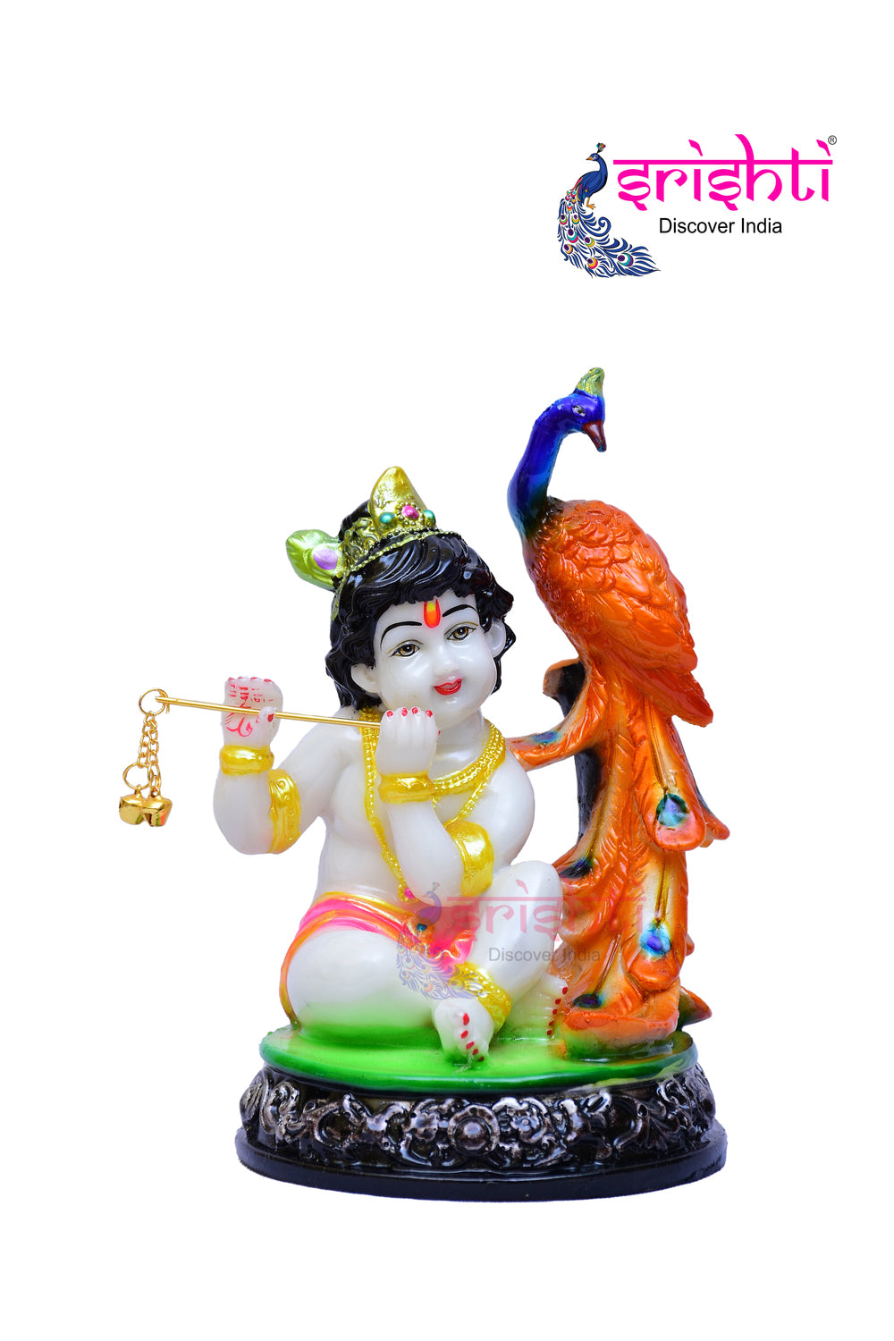 STRG-Peacock Krishna-8 Inches-M02 (IGSTC094)