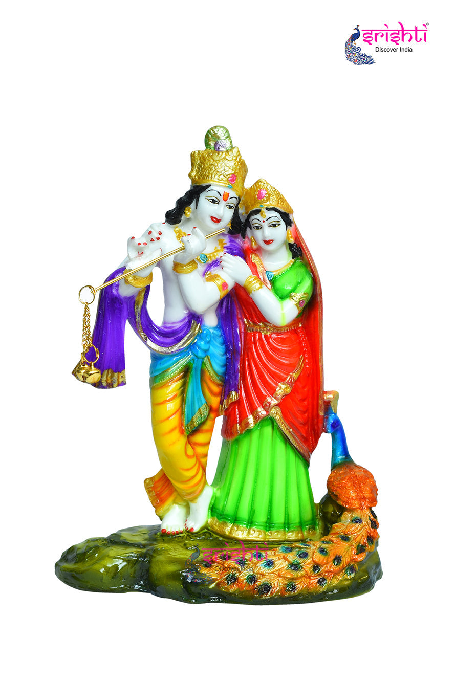 STRG-Peacock Radha Krishna-8 Inches (IGSTC275)