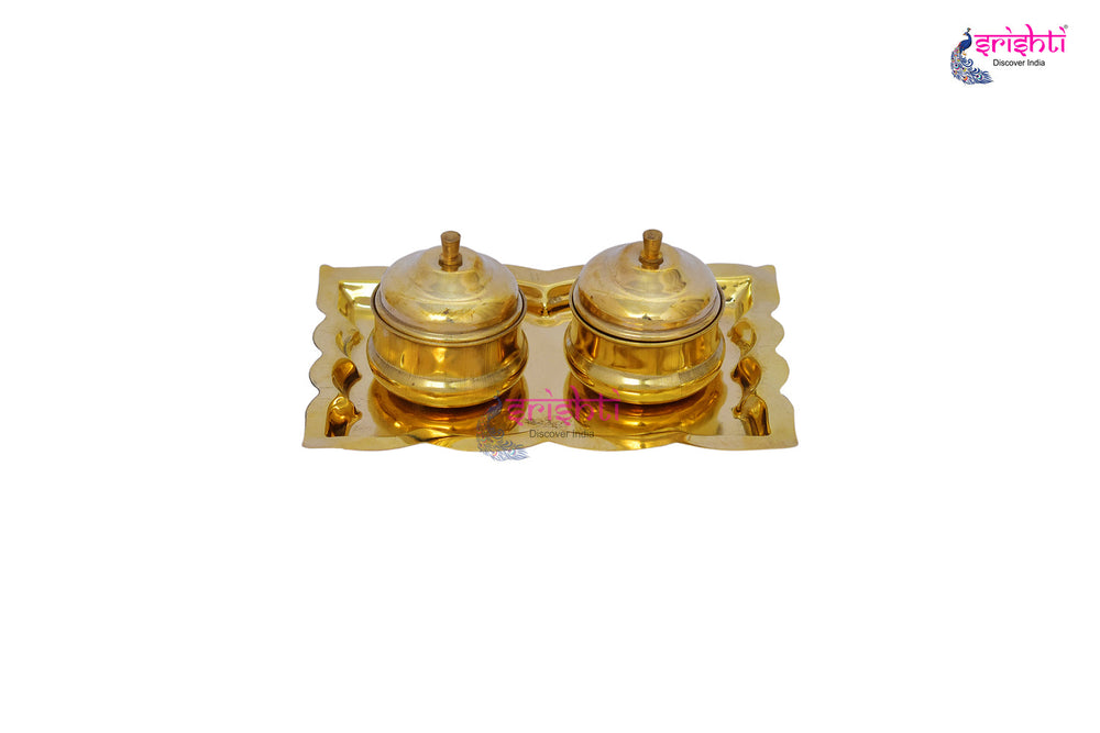 SIKB-Brass Kumkum Container-2 Inches-M02  (ISKKB0029)