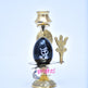 ISKBU-Black Shivalingam with Brass Stand-4 Inches-M01 (ISMM0003)