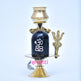 ISKBU-Black Shivalingam with Brass Stand-4 Inches-M03 (ISMM0005)