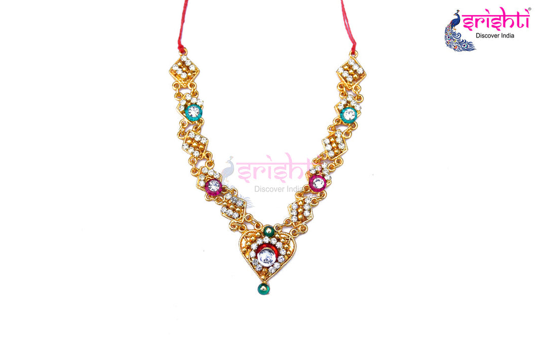 ISDGU-Deity Necklace with Stone Work-M14 (ISNS324)