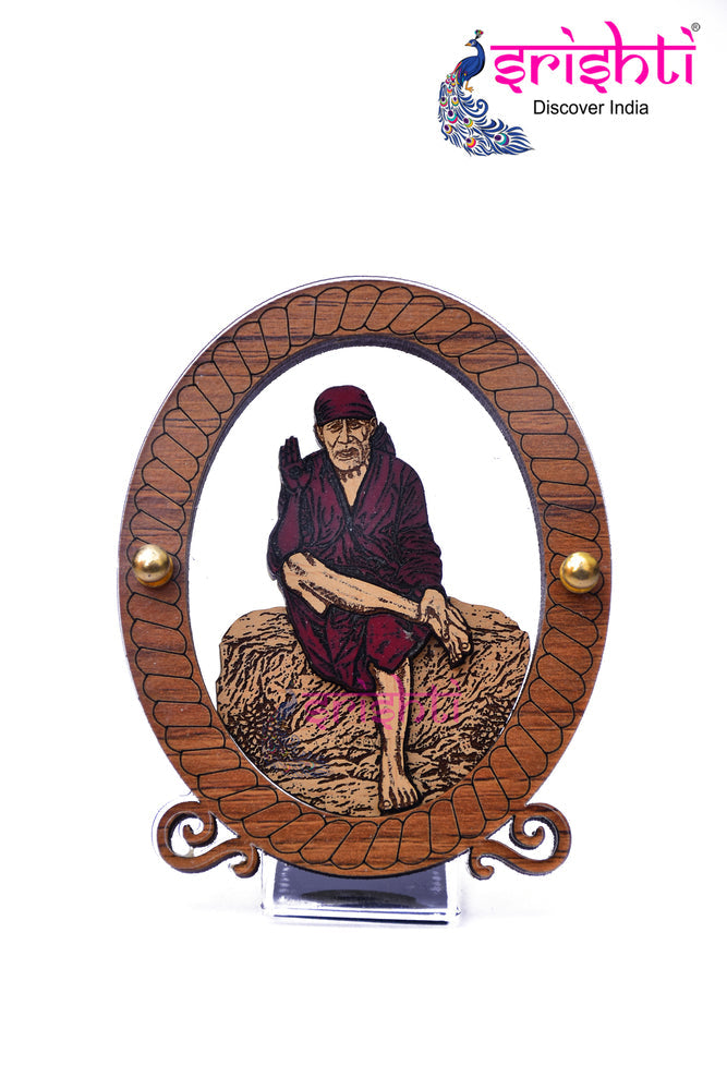 ISDGU-Sai Baba Wooden Photo Frame-M04 (ISNS351)