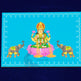 SWUP-Sky Blue Color Gajalakshmi Wooden Plank-12 X 8 Inches (ISRWP0069)