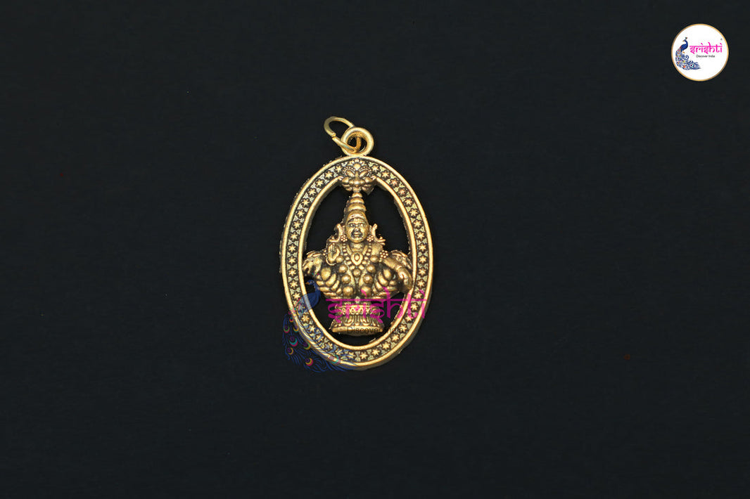 ISKBU-Brass Ayyappa Pendant-1.5 Inches