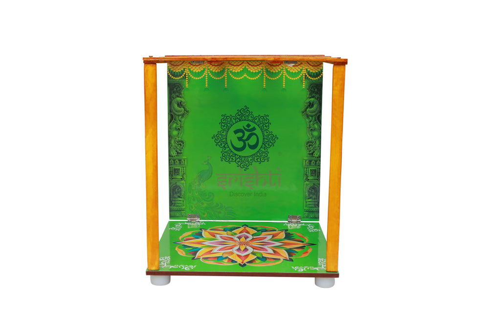 SWPU-Wooden Palavelli Set with Om-Green-12 X 14.5 Inches (ISPGI009)