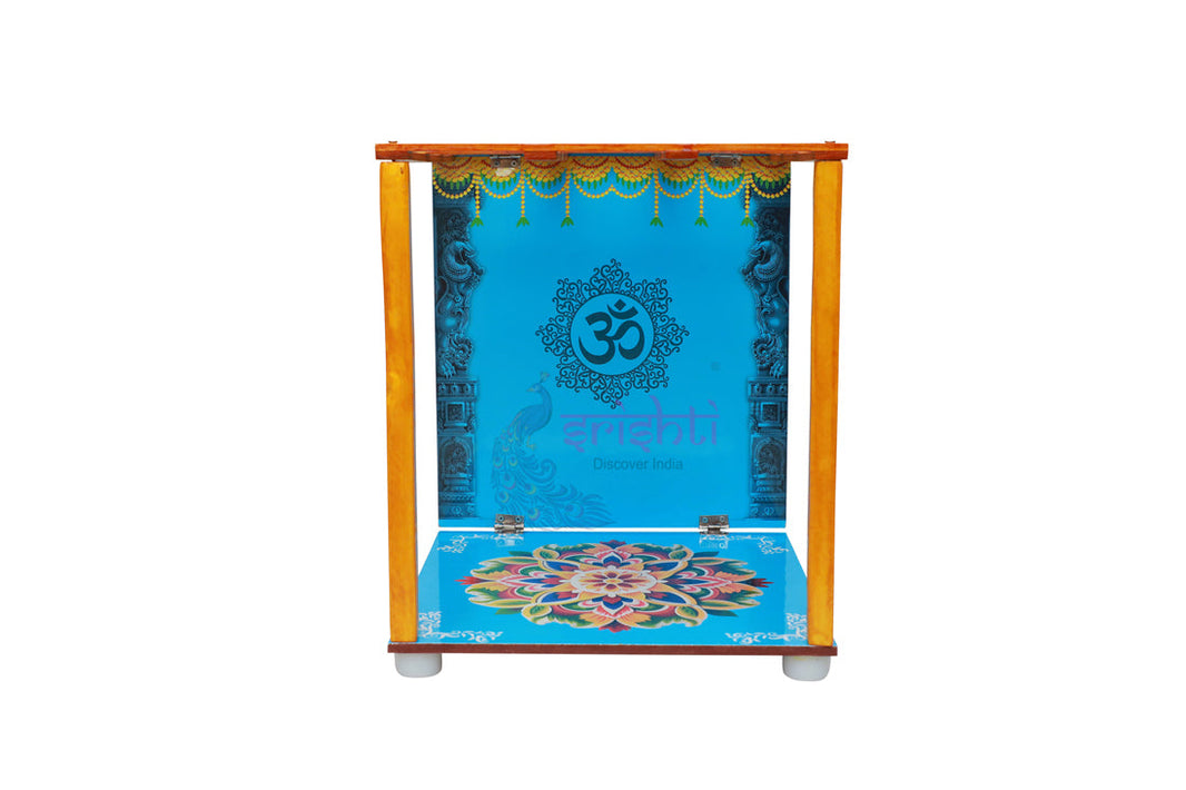 SWPU-Wooden Palavelli Set with Om-Blue-12 X 14.5 Inches (ISPGI010)