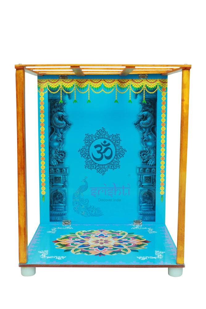 SWPU-Wooden Palavelli Set with Om-Blue-15 X 19.5 Inches (ISPGI018)