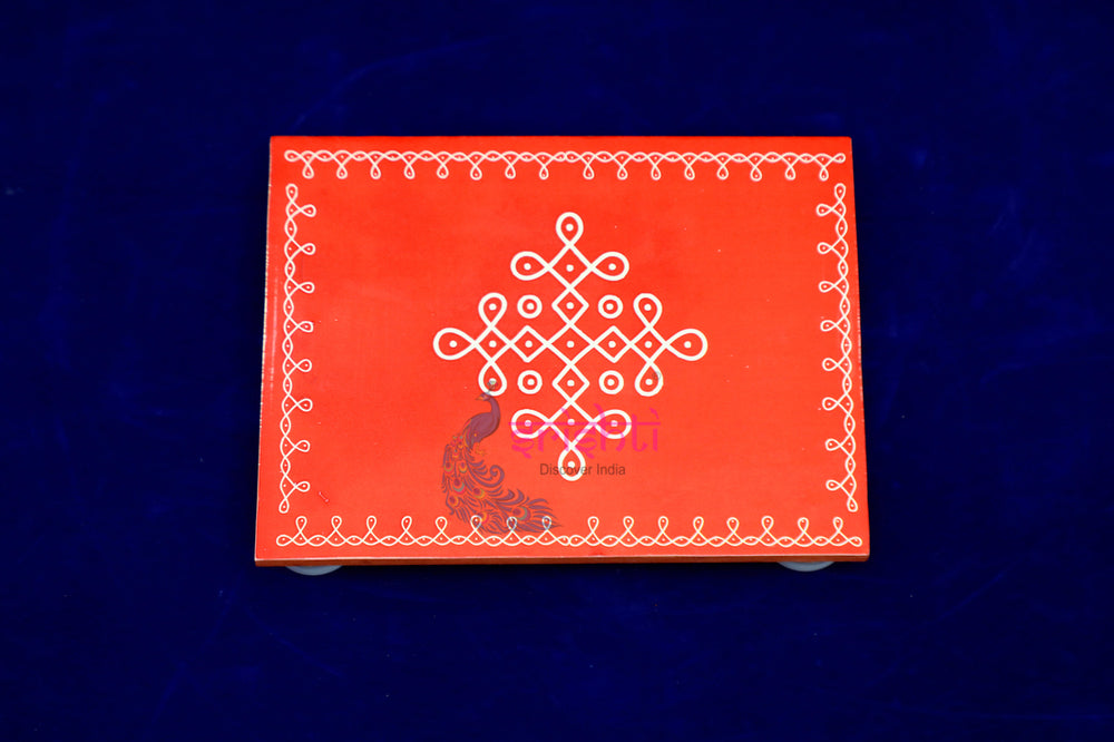 SWUP-Maroon Color Rangoli Wooden Plank-6 X 4 Inches (ISRWP0045)