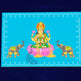 SWUP-Sky Blue Color Gajalakshmi Wooden Plank-8 X 6 Inches (ISRWP0059)