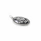 Srishti traditional oval deity pendant in oxidized silver with intricate detailing and a vintage aesthetic.