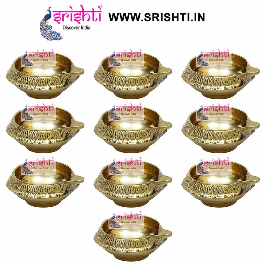 SIKB-Brass Kubera Diya-WS2-(Pack of 25)