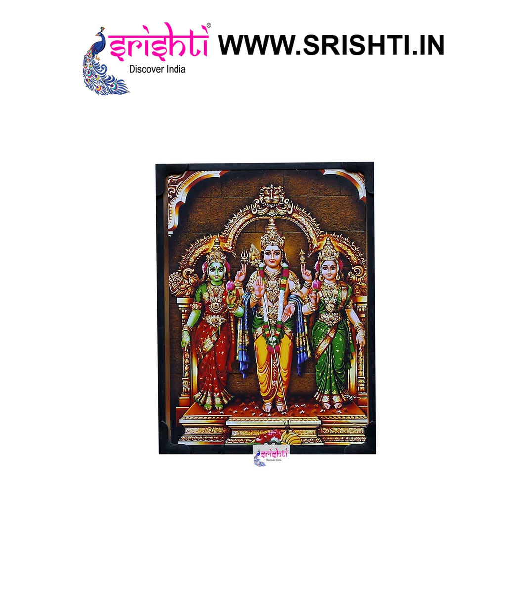 SIPF-Murugar Valli Deivanai Laminated Photo 6 X 8 Inches
