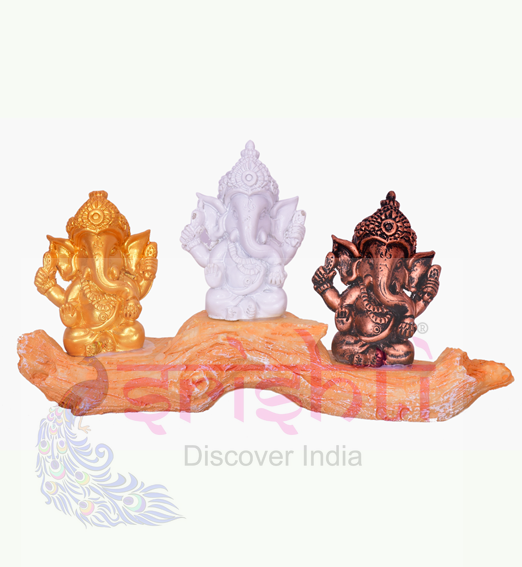 STRG-Tree Ganesha-4 Inches (Pack of 3)-M02 (IGSTC007)