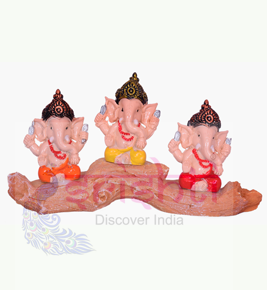 STRG-Tree Ganesha-4 Inches (Pack of 3)-M01 (IGSTC008)