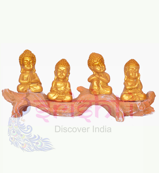STRG-Tree Buddha-4 Inches (Pack of 4) (IGSTC010)